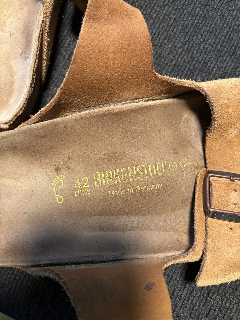 Birkenstock Men's Suede Double Buckle Sandals in Tan